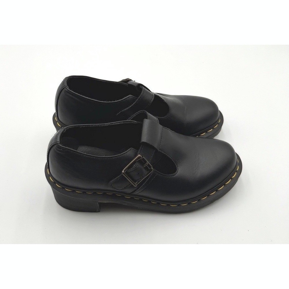 Dr. Martens Sophia Mary Jane T-Bar Shoes Black Leather Buckle Women's US 7 AW004